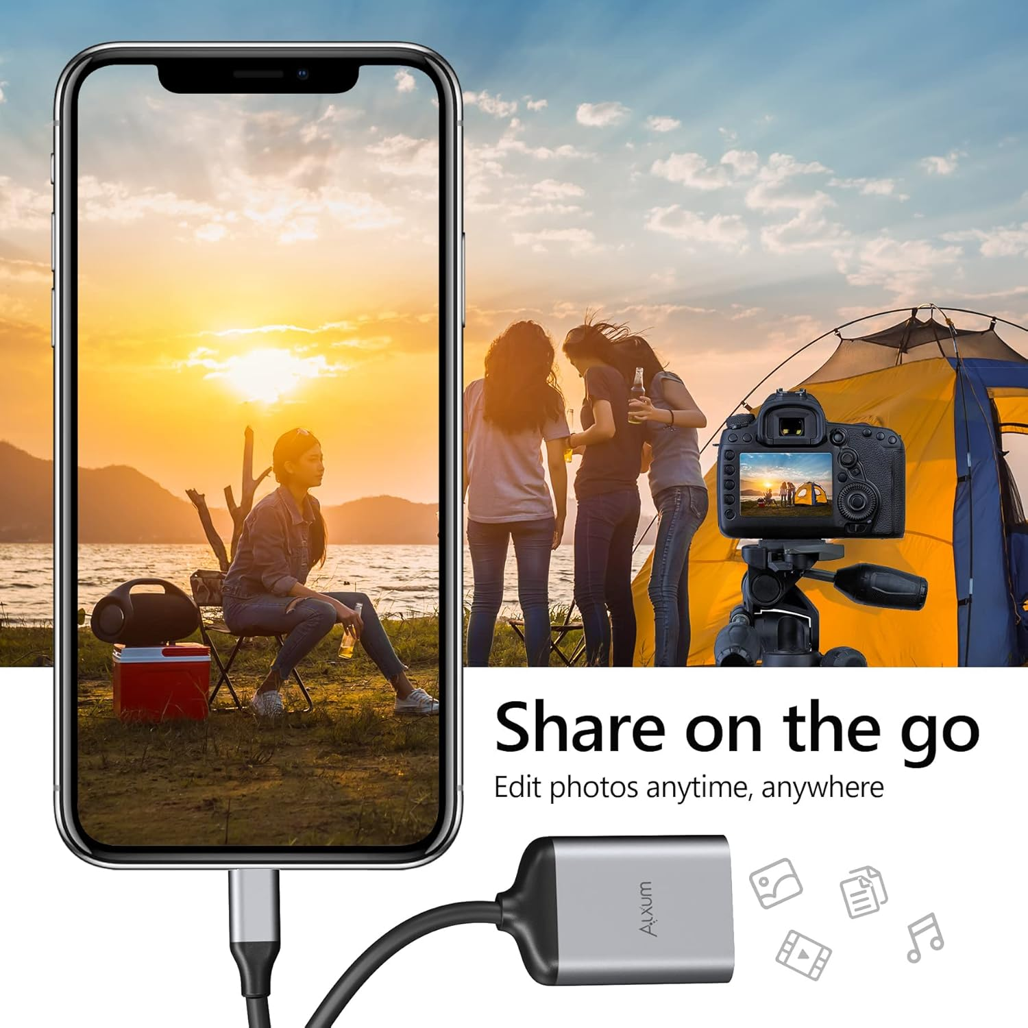 Alxum Cfexpress Type a Card Reader USB 3.1 Gen 2 10Gbps Cfexpress Portable Card Reader Aluminum for Professional Filmmakers Photographers Vloggers Support Android/Windows/Mac OS image number 3