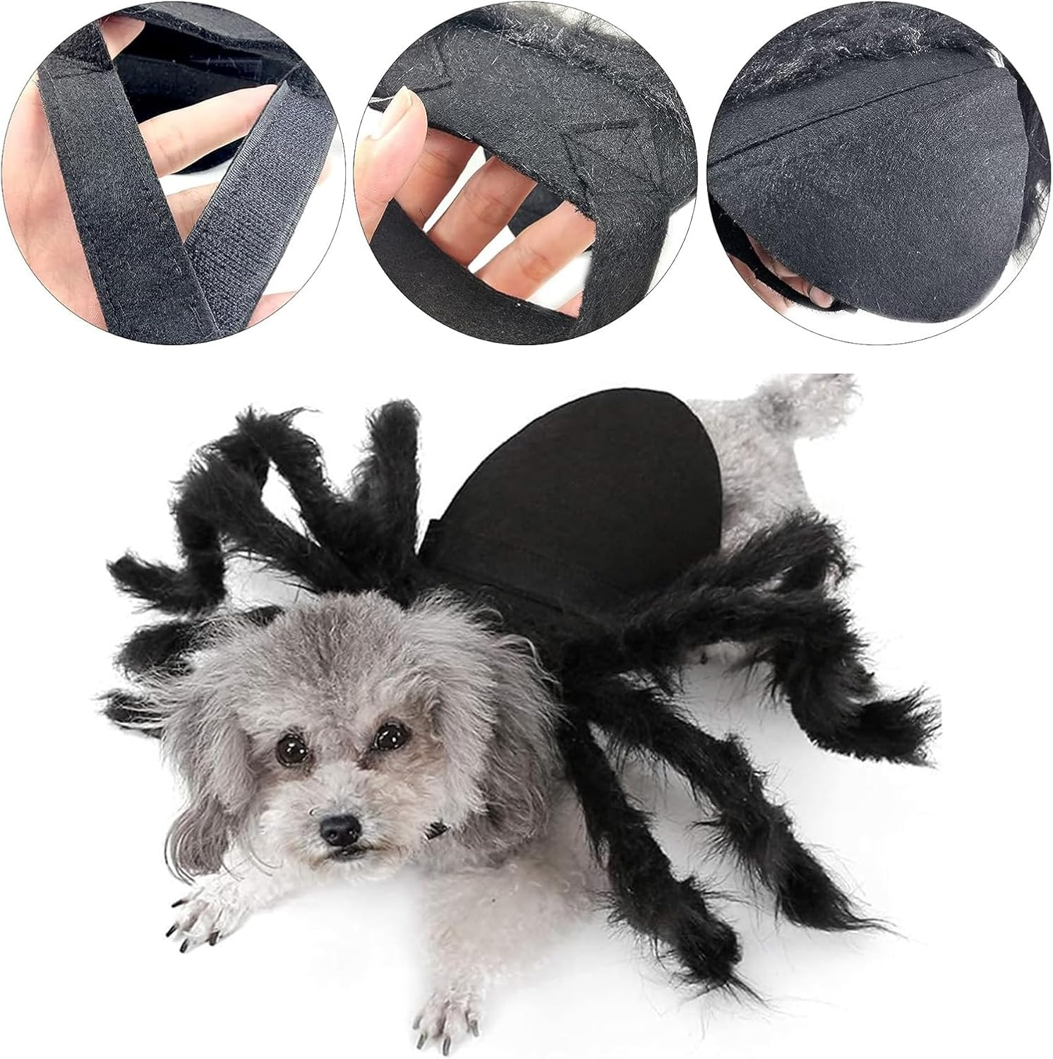 Cat Horror Spider Costume Spider Dog Clothing Decor Halloween Decoration Costume Dog Costume Cat Cat Dog Scary Costume Halloween Pet Costume for Party Christmas Halloween Black (M Size) image number 1