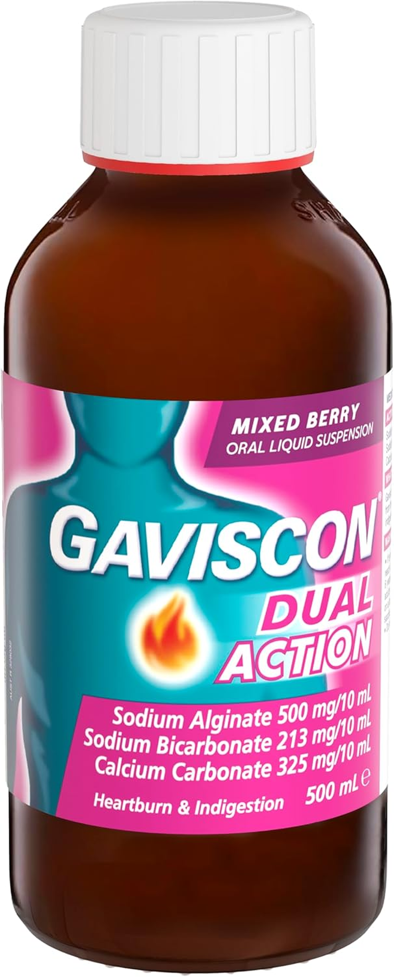 Gaviscon Dual Action Heartburn and Indigestion Relief Liquid Mixed Berry 500Ml image number 5