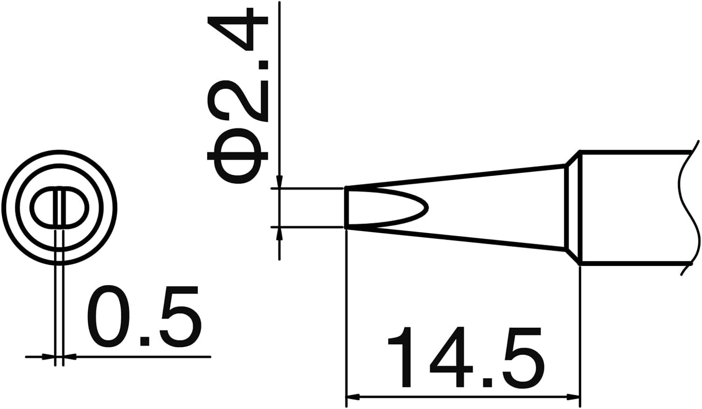 Hakko T18-D24 Soldering Iron Tip Chisel 2.4Mm X 14.5Mm (2.4Mm) image number 6