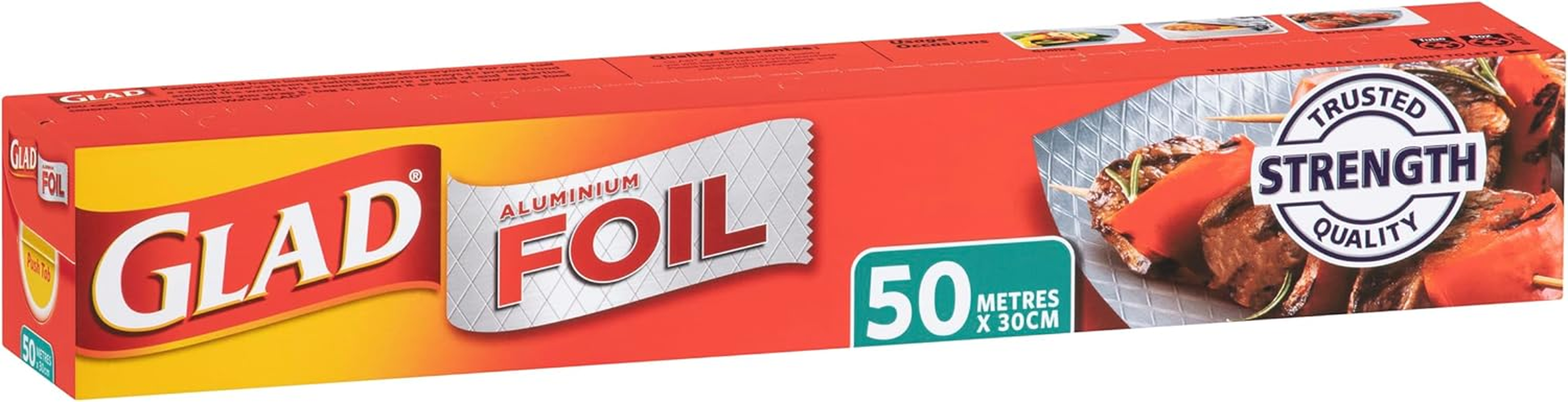 Glad Aluminium Foil, 50 Metre Aluminum Foil for Grilling, Roasting, Baking, and Food Storage to Preserve Freshness, 50M X 30Cm, 1 Count image number 3