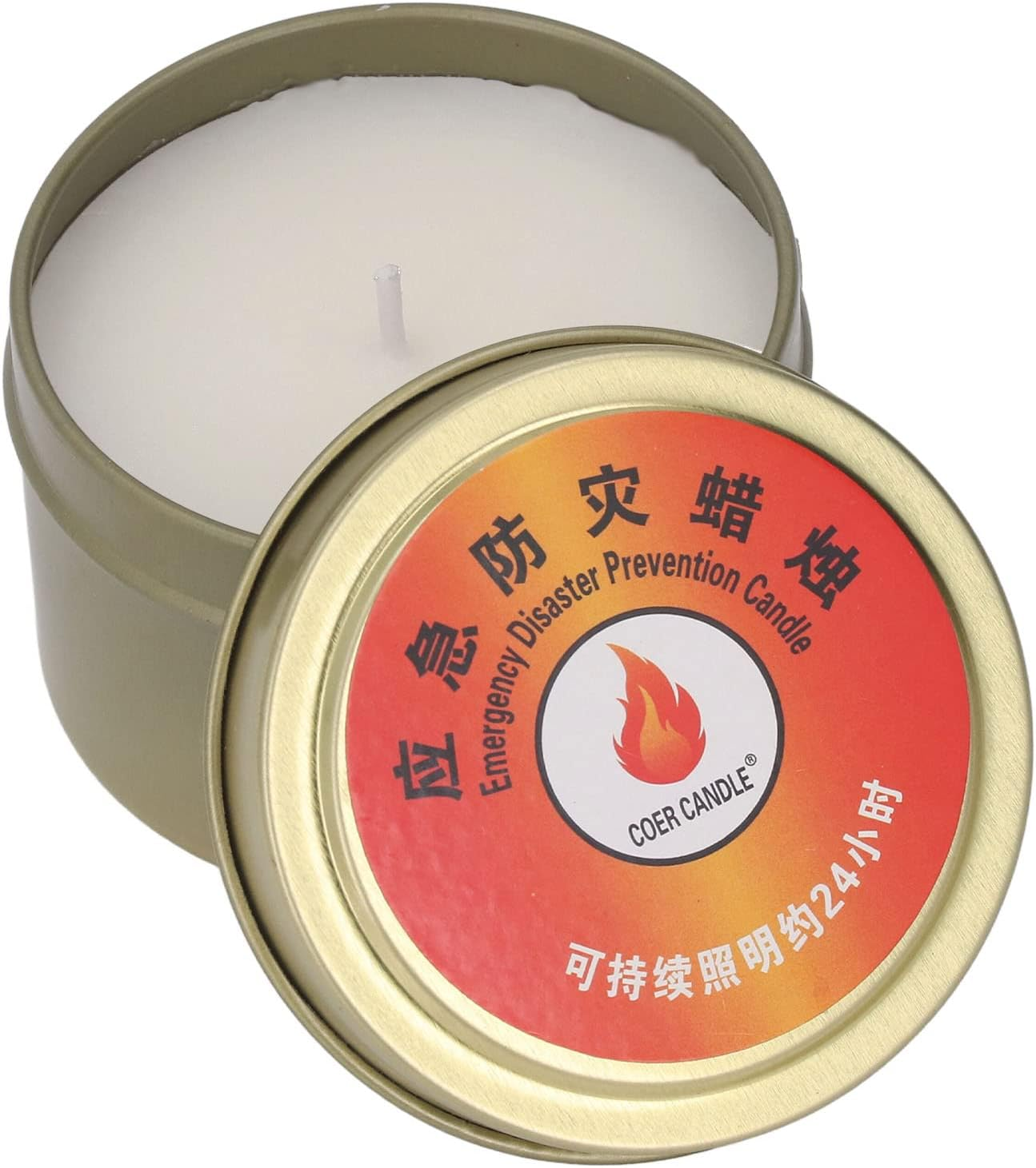 24 Hour Beeswax Wax Survival Candle, Windproof Waterproof Smokeless Outdoor Survival Candle, Portable Bright Emergency Kits, Camping, Hiking, Backpacking, Home, Wilderness(2#) image number 3