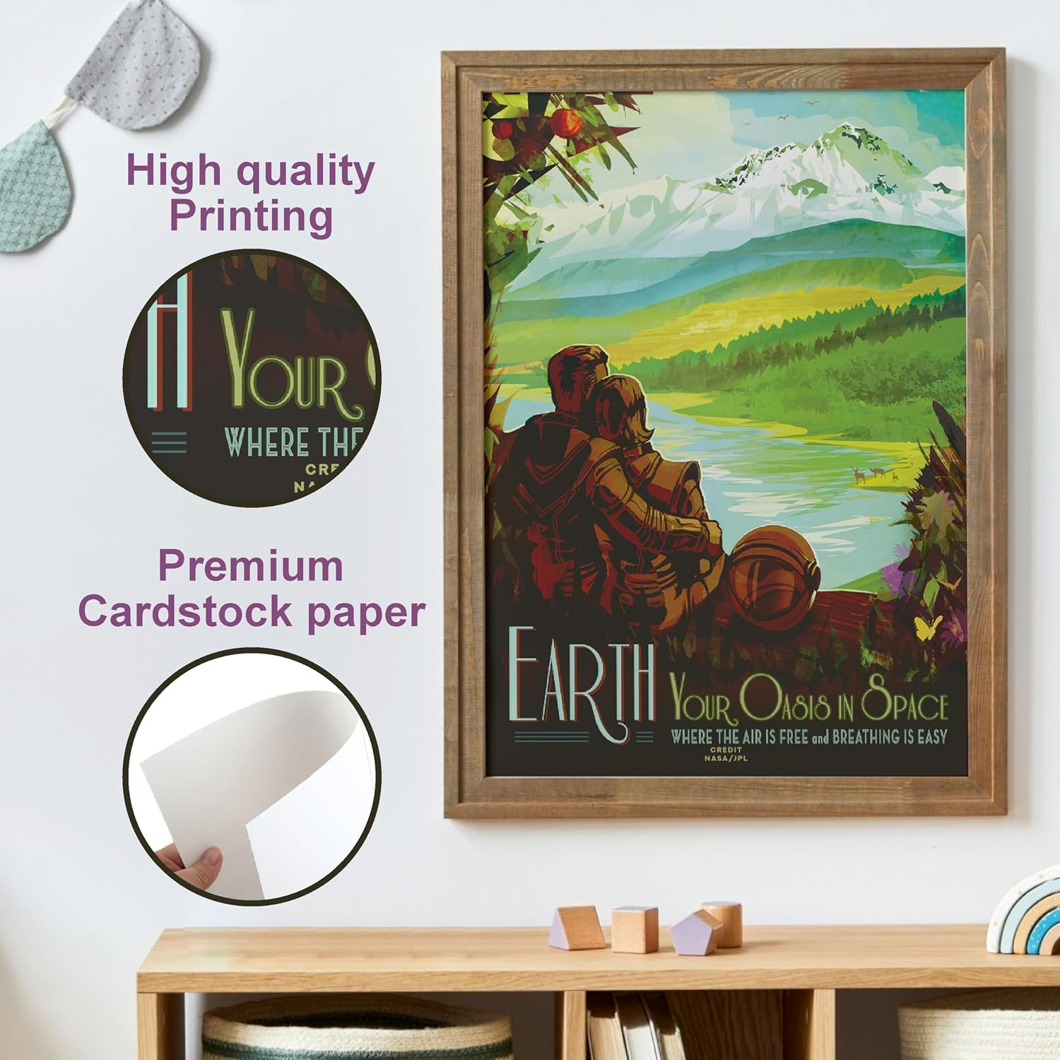 97 Decor Vintage Space Poster for Walls - Retro Space Wall Art, Space Grand Tour Travel Pictures Exoplanet Exploration Art Print, Retro Futurism Astronomy Mens Wall Decor (7X10 Unframed) image number 6