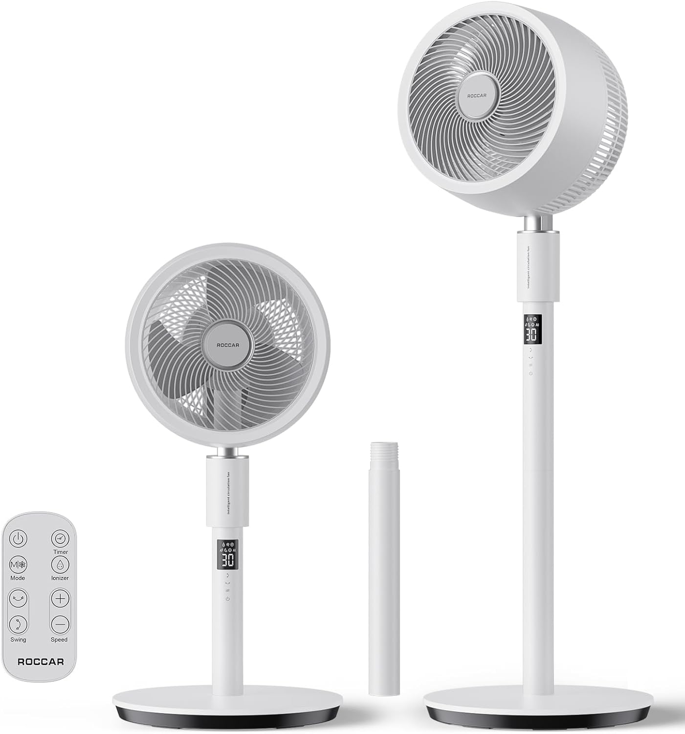 Pedestal Fan, Height Adjustable Standing Fan with Remote, 90&deg; Oscillating Floor Fan, 32 Speeds, 25Db Quiet Room Fan, 12H Timer, for Home, Office image number 2