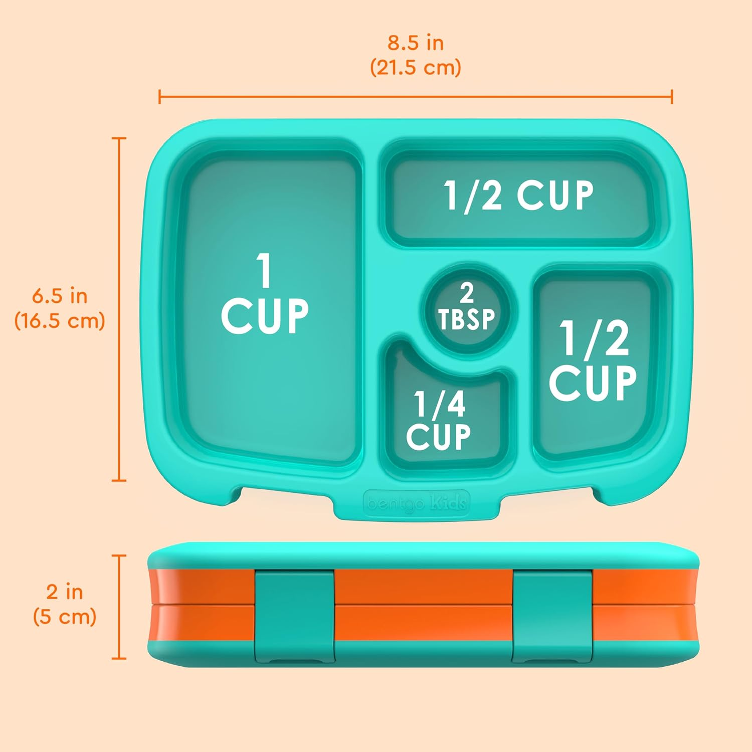(Orange) - Bentgo Kids Brights - Leak-Proof, 5-Compartment Bento-Style Kids Lunch Box - Ideal Portion Sizes for Ages 3 to 7 - Bpa-Free and Food-Safe Materials (Orange) image number 1