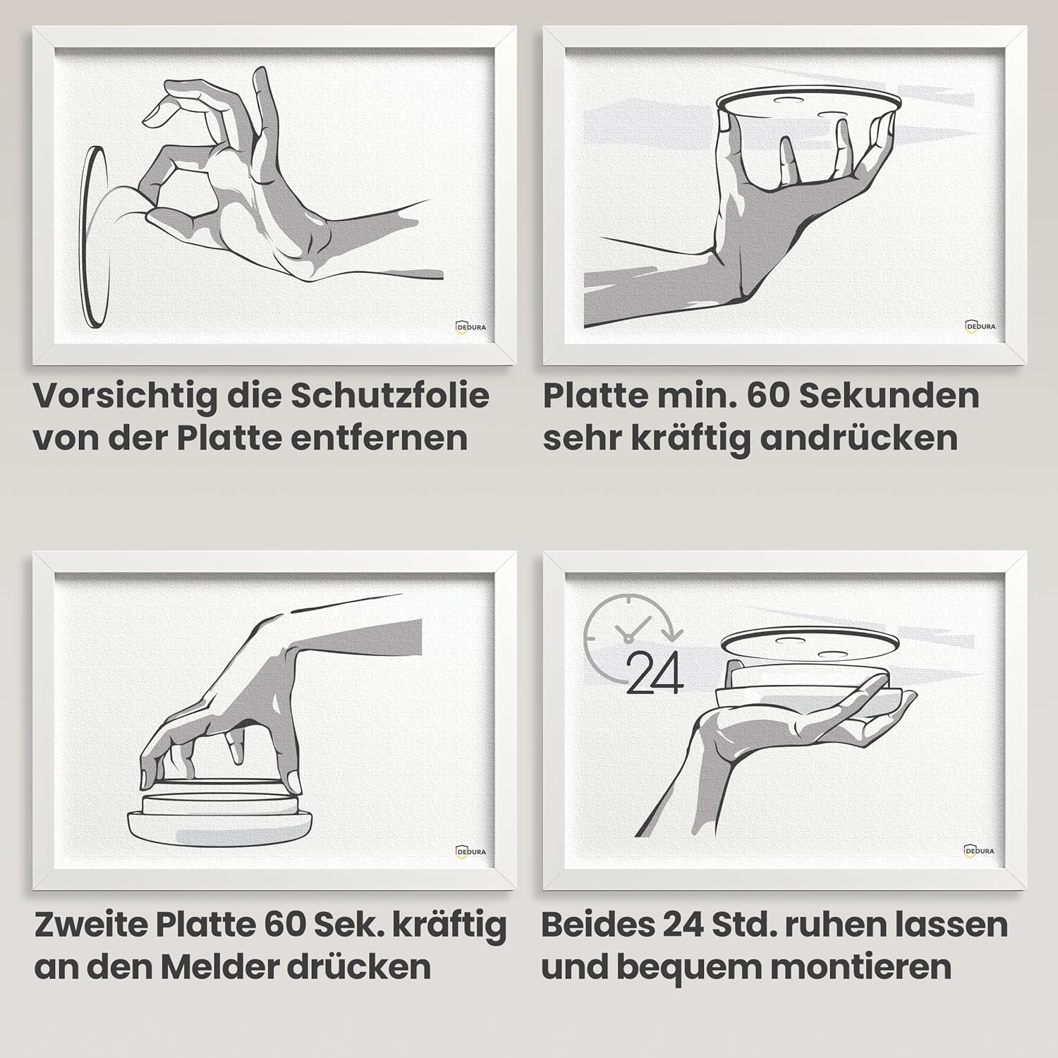 Smoke Detector Magnetic Holder Set of 8 with Extra Strong Adhesive Pads - No Drilling or Screws - Magnetic Holder Suitable for All Standard Smoke Detectors and Fire Alarms - Self-Adhesive Attachment image number 2