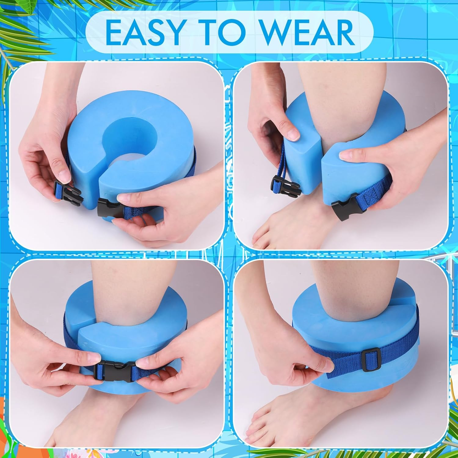 Winnerwhy Water Aerobics Set for Aquatic Exercise 1 Pair Swimming Glove 2 Pcs Foam Swim Aquatic Cuffs Water Weights Equipment Pool Resistance Fitness Equipment for Swimming Training Water Workouts image number 5