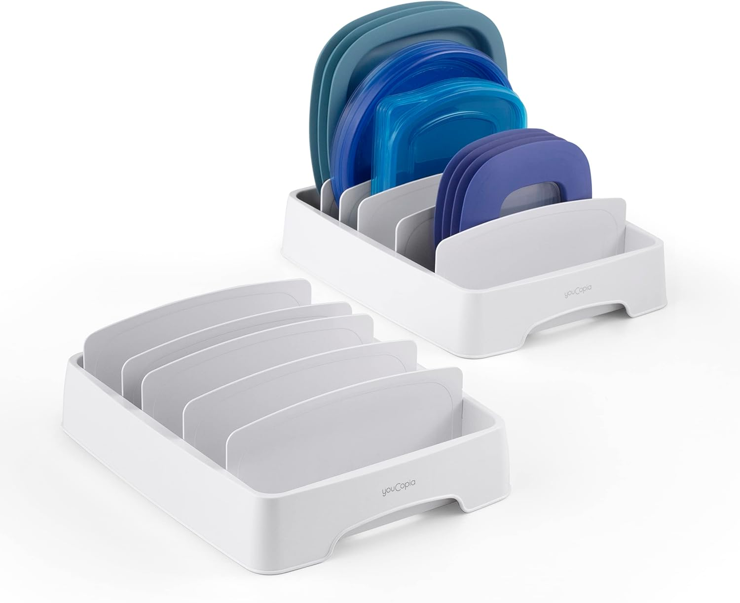 Youcopia Storalid Adjustable Food Container Lid Organizer for Kitchen Cabinet Storage, Small, 2-Pack image number 4