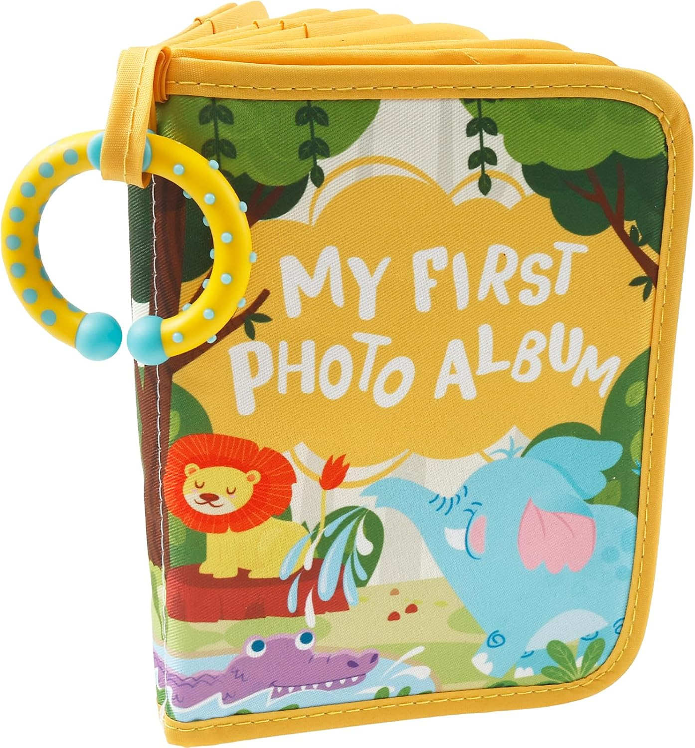 Cute Decorative Baby Photo Album - Soft Toddler Photo Book with Safety Mirror & Hook Closure | Adorable Newborn Memory Keepsake image number 6