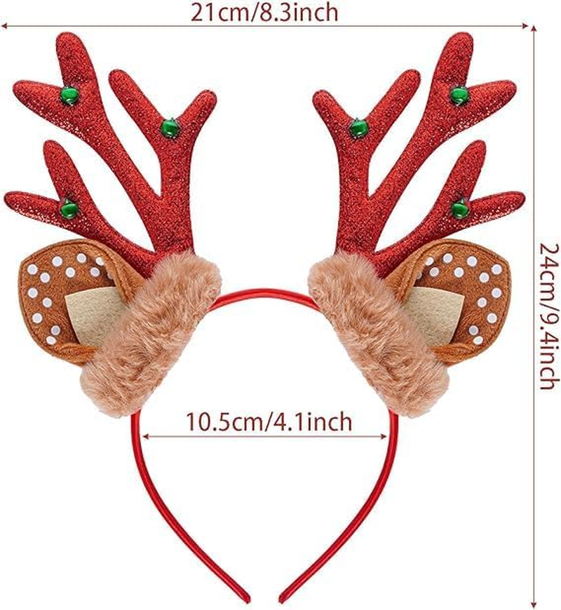 Christmas Reindeer Headbands, Christmas Headbands, Christmas Headband, Reindeer Headband, for Fancy Dress, Cosplay, Halloween, Christmas, Animal, Carnival, Party, Costumes