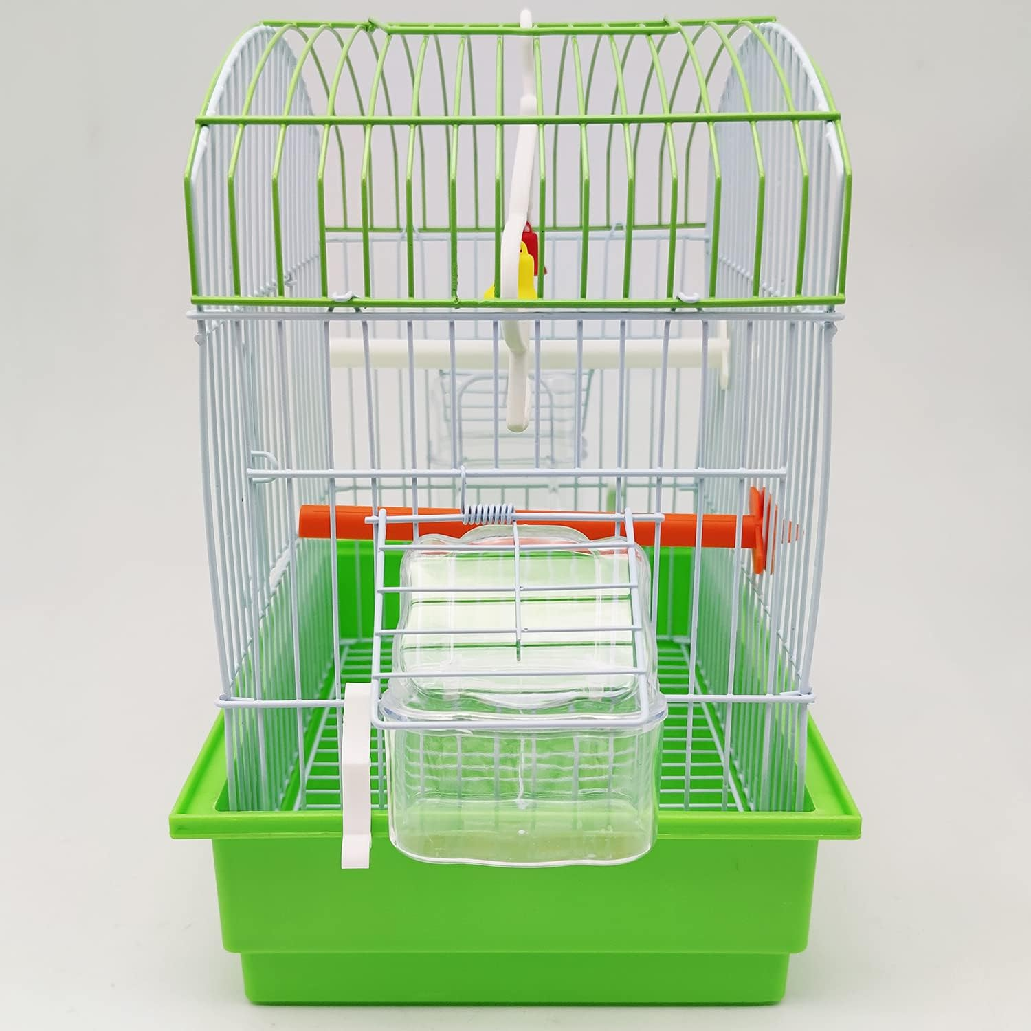 BPS BPS-1163 Metal Bird Cage Small Cage with Feeding Bowl and Drinking Bucket Swing Colour Random 27.5 X 19.5 X 30 Cm image number 4