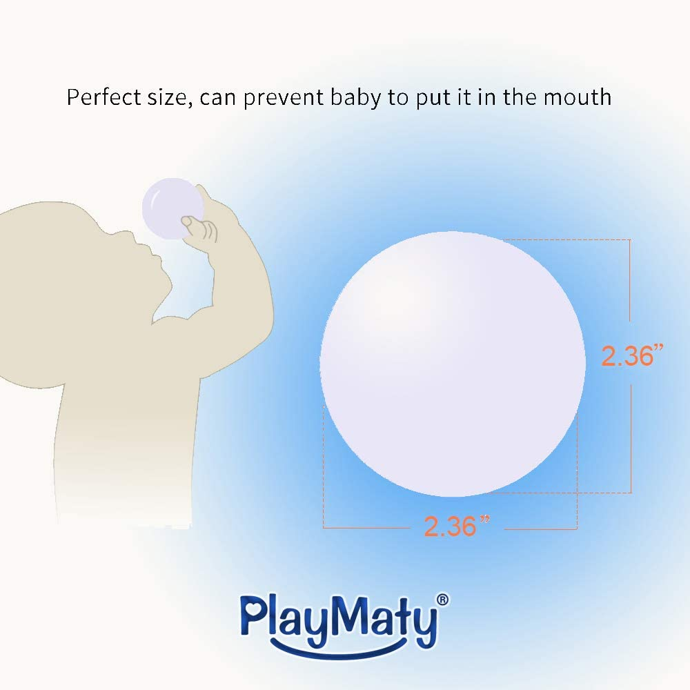 Playmaty 70 Pieces Colorful Pit Balls Phthalate Free BPA Free Plastic Ocean Balls Crush Proof Stress Balls for Kids Playhouse Pool Ball Pit Accessories 2.36Inches (70 Balls-Light Blue) image number 5