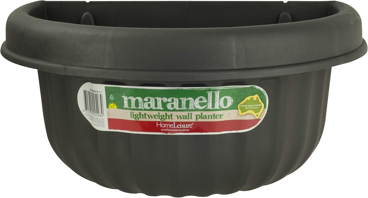 Homeleisure Maranello Wall Planter, Charcoal, 370 Mm Diameter