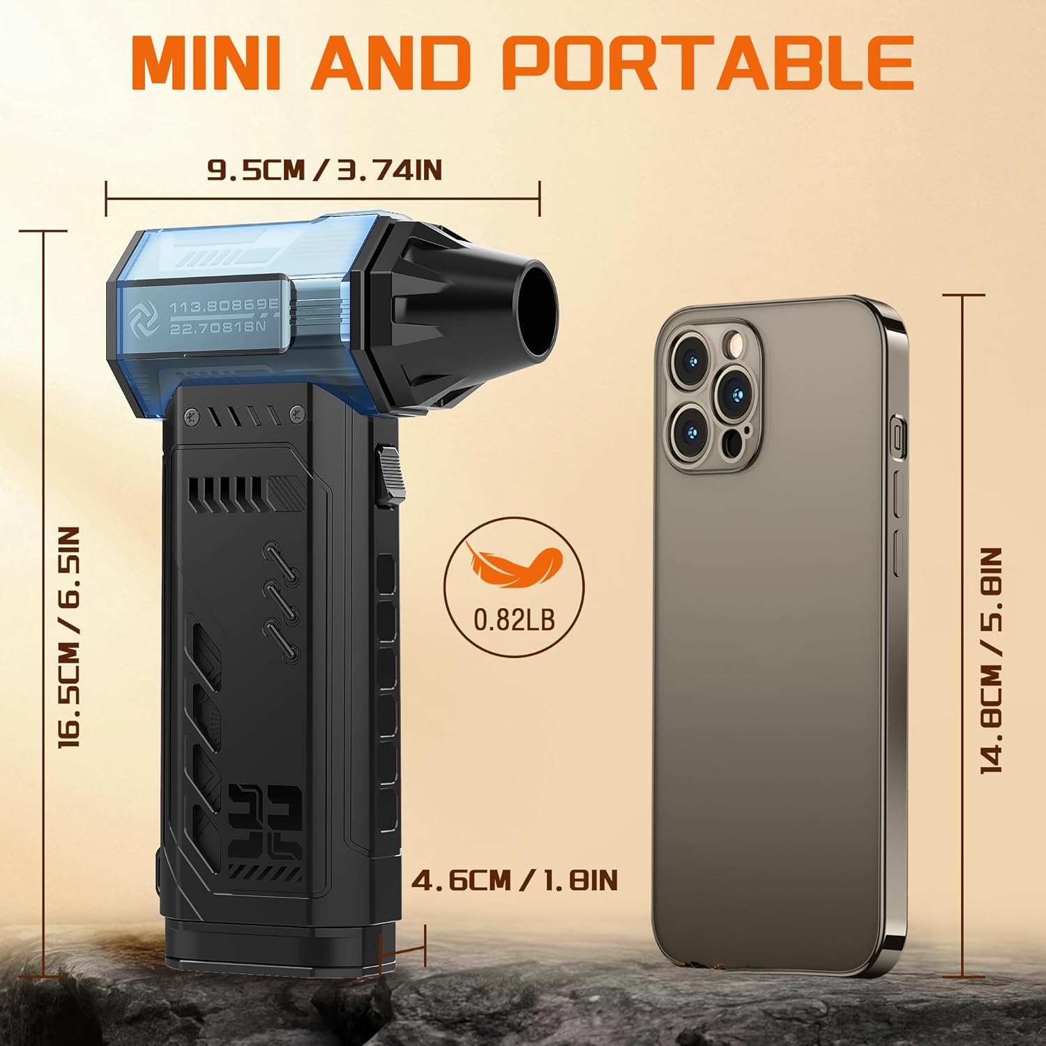 JUFINX Air Duster -250000RPM Electeic Air Duster, Replaceable Batteries 2Pcs,Long Life Cordless Mini Blower, 3-Gear Adjustable- Cordless Air Duster for Keyboard,Pcs,Outdoors,Leaves,Car Cleaning ﻿ image number 3