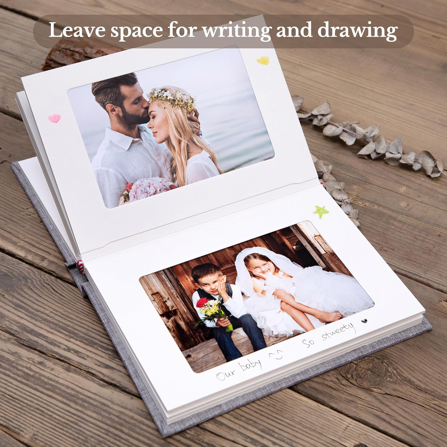 Small 4X6 Photo Album with Writing Space Holds 30 Photos Ideal for Wedding Theme-Album and Baby Photo Album (Beige) image number 4