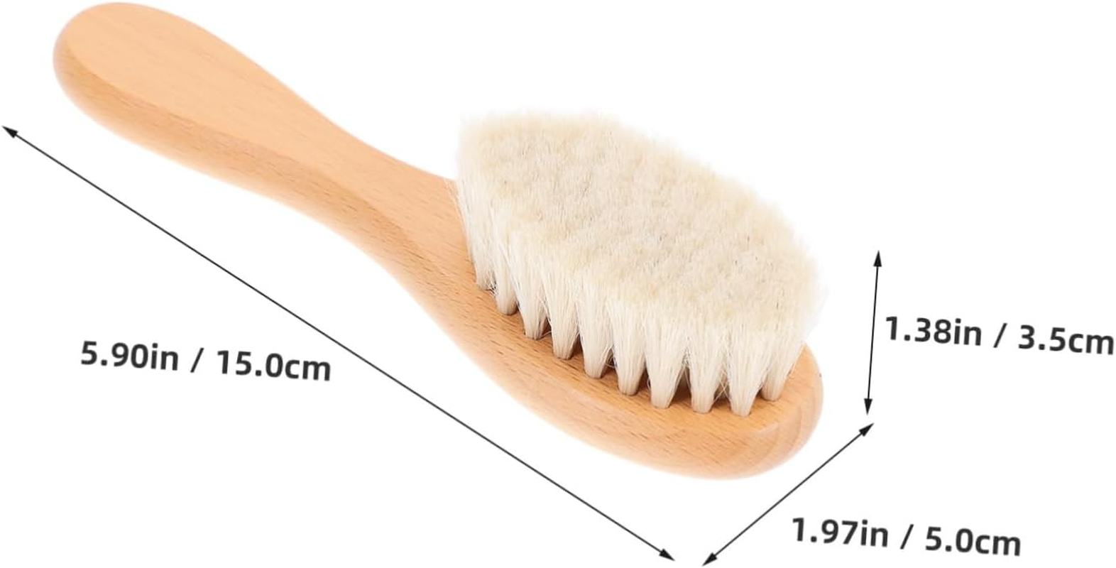 SHERCHPRY Wooden Handle Baby Comb and Brush Set 2Pcs Hair Care Kit for Infants Soft Wool Brush and Comb for Newborns for Bathing and Daily Grooming