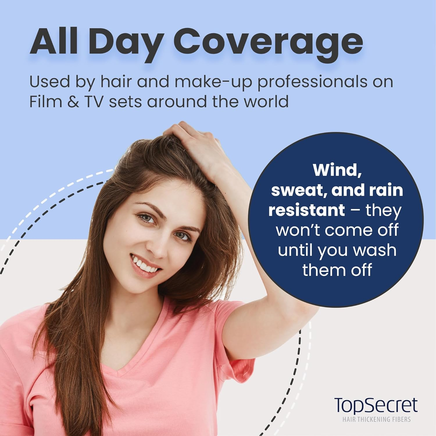 Top Secret Hair Thickening Building Fibers - Undetectable & Natural Hair Filler - for Men & Women - Instantly Fill in Fine Thinning Hair - Weather & Sweat Resistant (Blonde, Regular) - Blonde image number 3