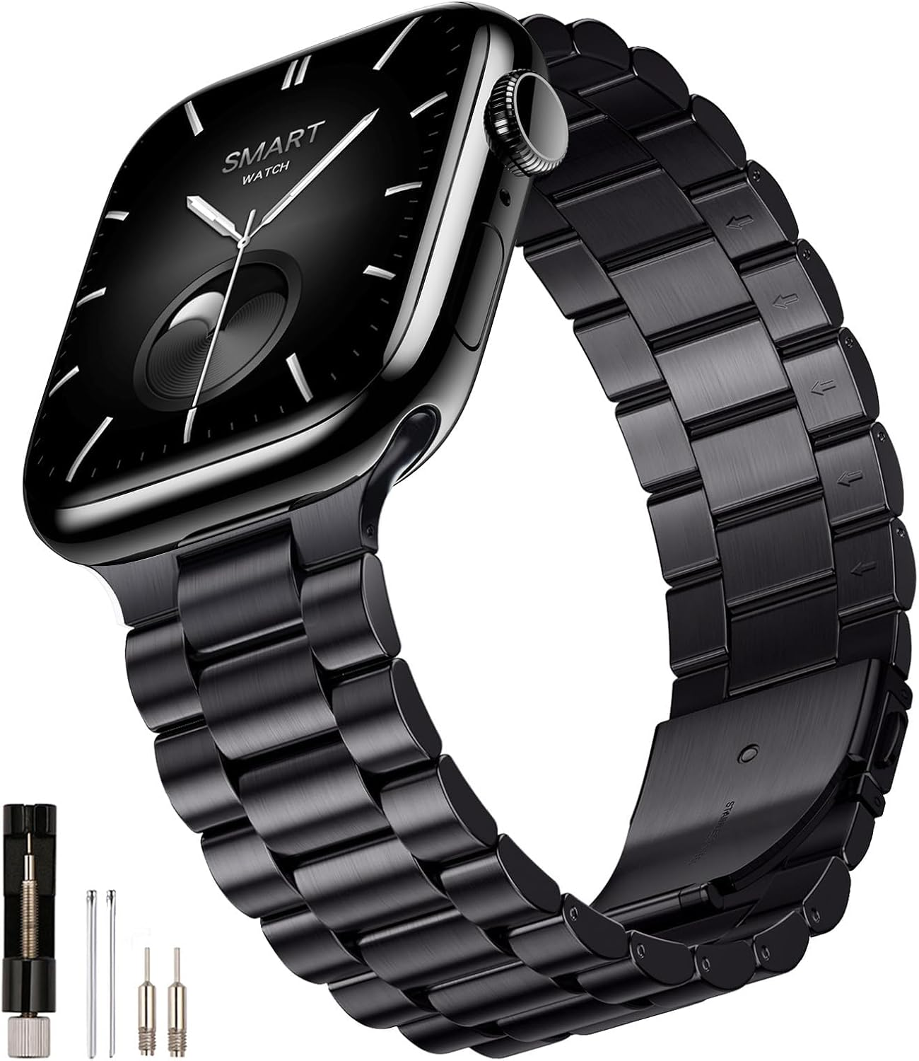 Compatible with Apple Watch Band 49Mm 46Mm 45Mm 44Mm 42Mm 41Mm 40Mm 38Mm for Men Women, Stainless Steel Metal Iwatch Band for Apple Watch Series 11 10 9 8 7 6 5 4 3 2 1 SE SE2 SE3 Ultra 3 2 1