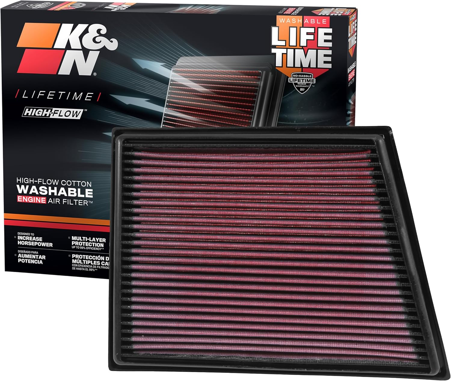 K&N 33-3025 Unique Replacement Air Filter for 2023 BMW X2 2.0L L4 Gas image number 5