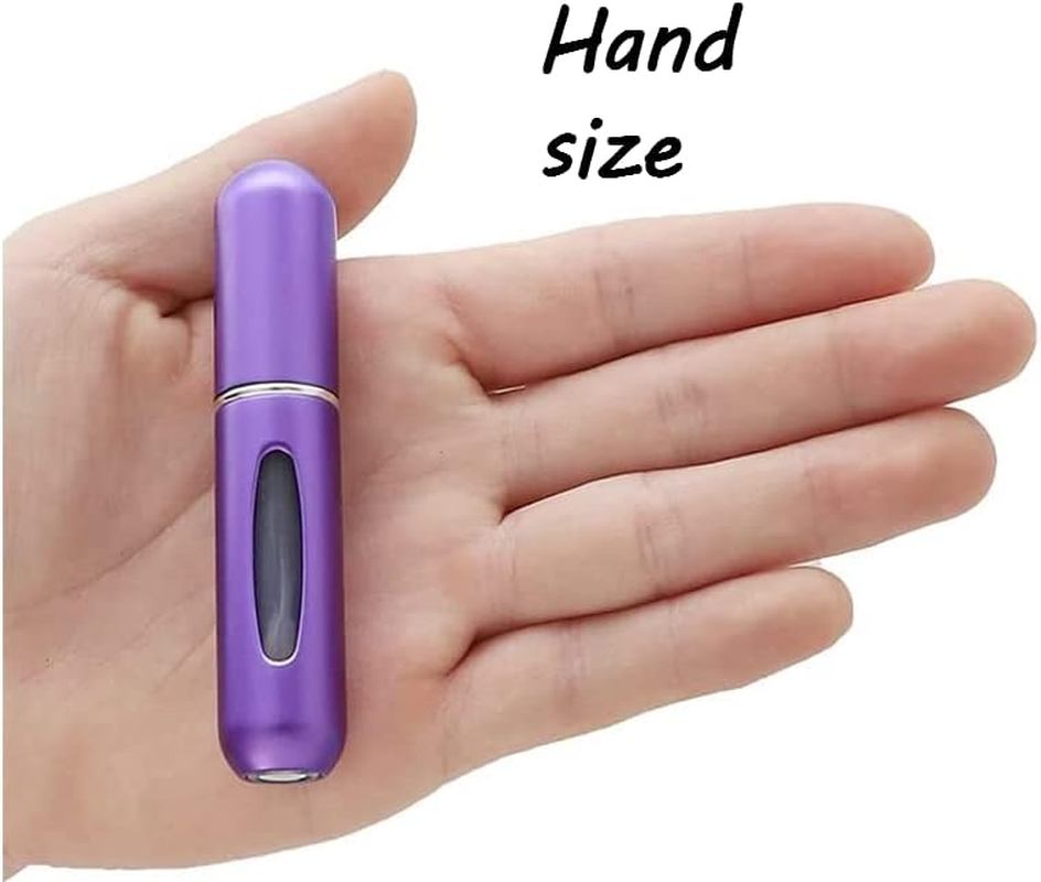 HINNASWA Portable Mini Refillable Perfume Empty Spray Bottle Atomizer Bottom Refill Pump Case for Traveling and Outgoing 3 Pcs Pack of 5Ml (Purple, Pink, Silver) image number 3