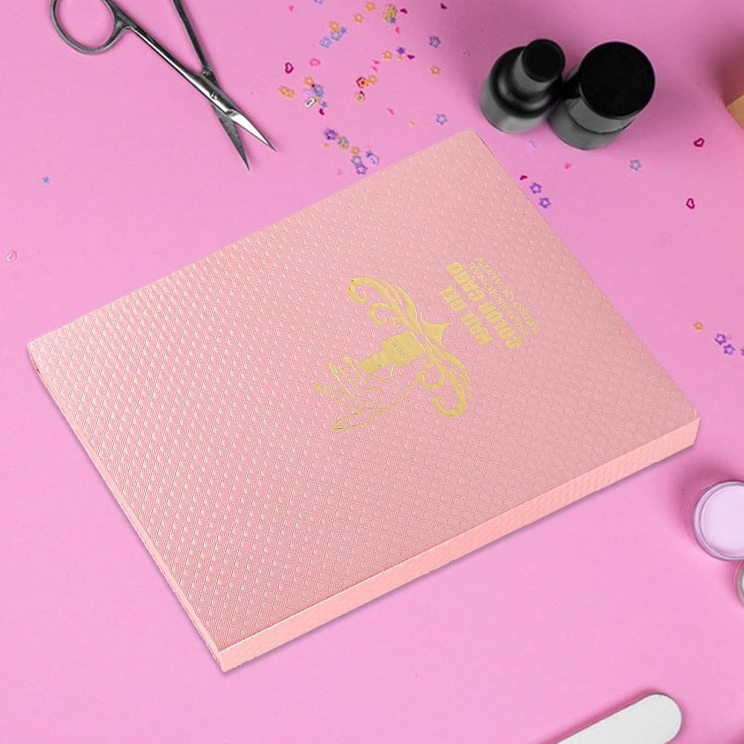 JIEBWCHA Nail Book Display - Nail Gel Polish Display Chart,Showing Professional 216 Colors Portable Chart for Salon Practice Storage Women Girls Art Styling Stations