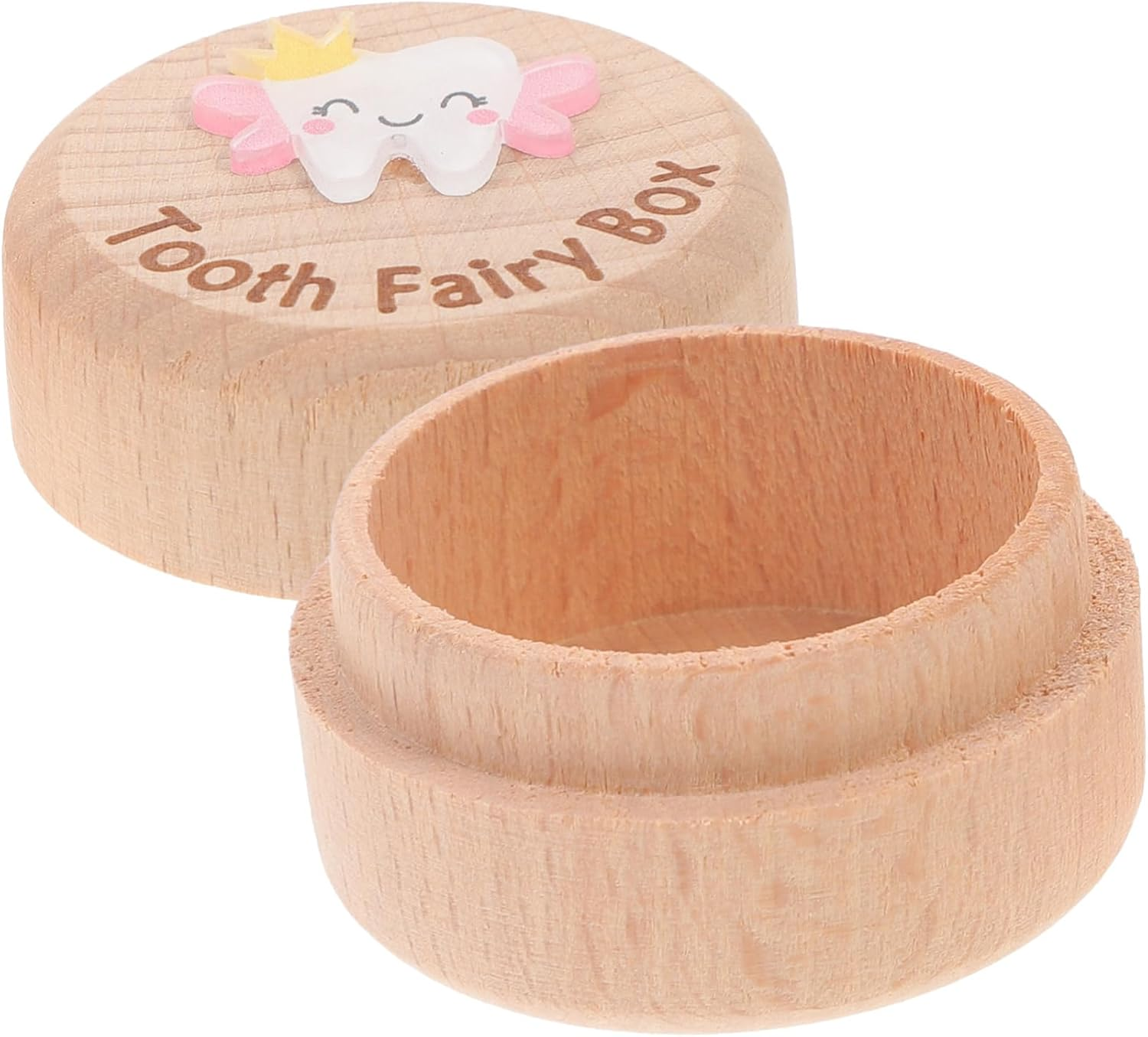 Wooden Tooth Holder Box Portable Boys and Girls Teeth Collector Fetal Hair Saver Organizer image number 4