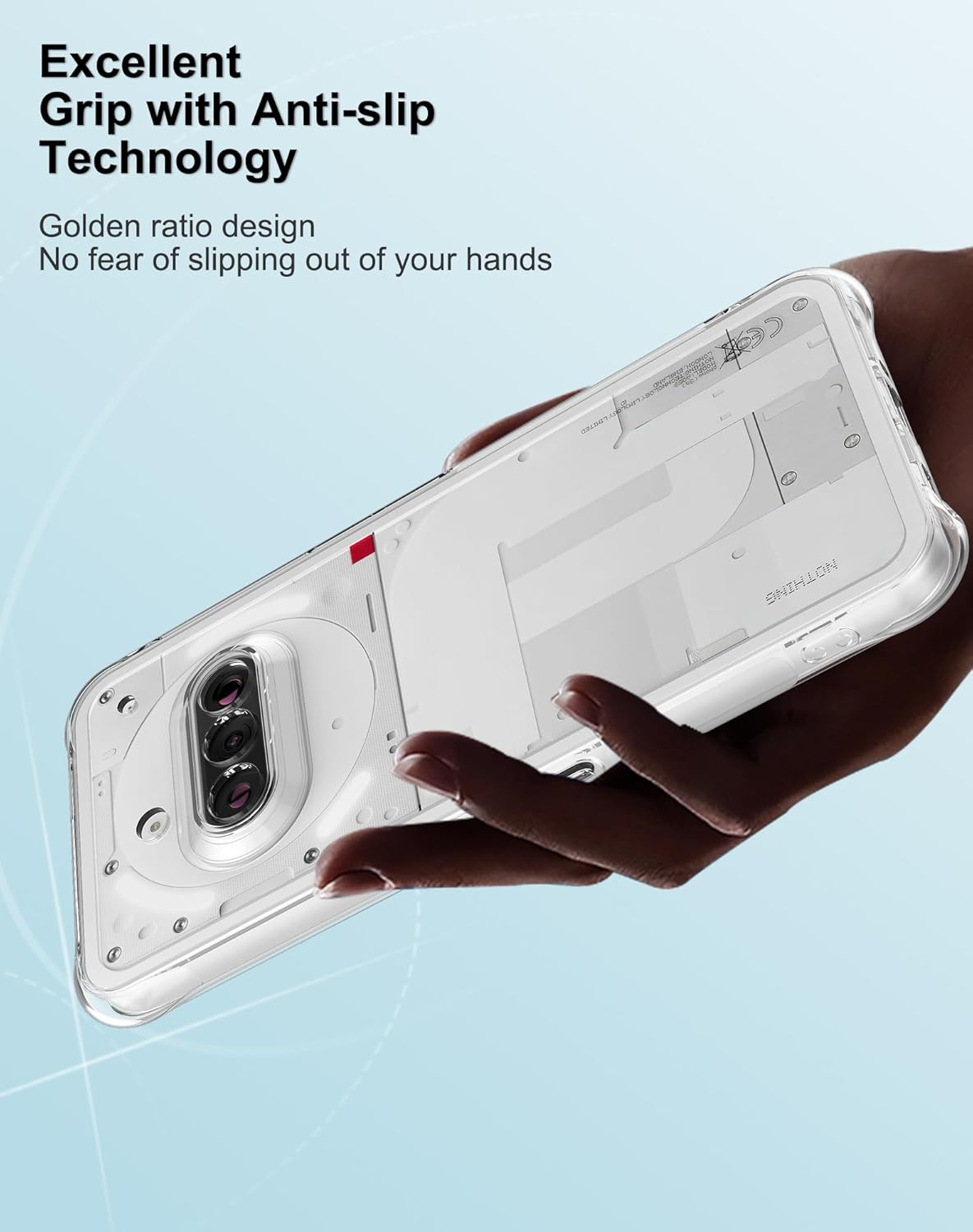 Foluu Crystal Clear Case for Nothing Phone (3A) - Slim Fit Scratch Resistant TPU Silicone Reinforced Corners Protective Cover for Nothing Phone (3A) 2025 image number 6