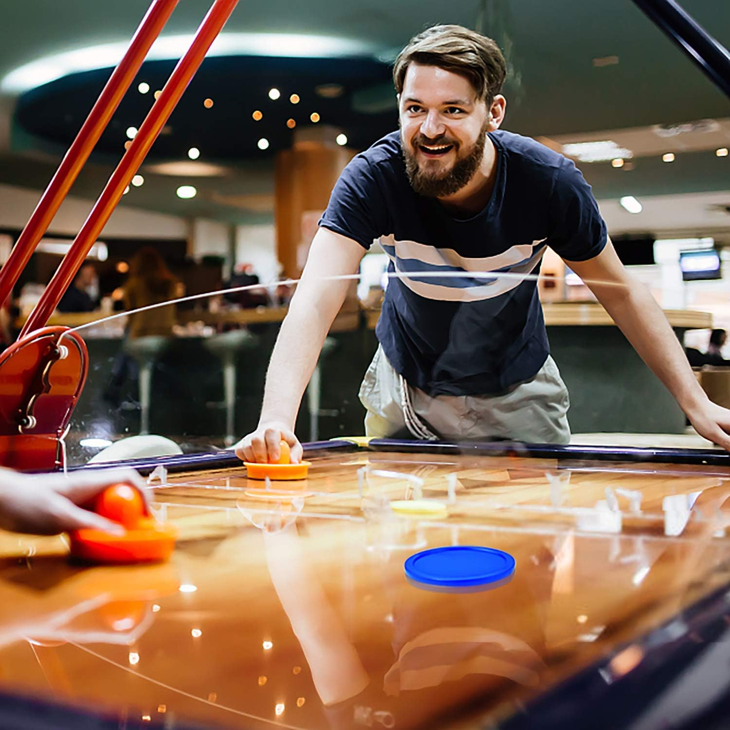 Coopay 12 Pieces Home Air Hockey Pucks 2.5 Inch Heavy Pucks for Game Tables Equipment Accessories, 13 Grams - Blue image number 2