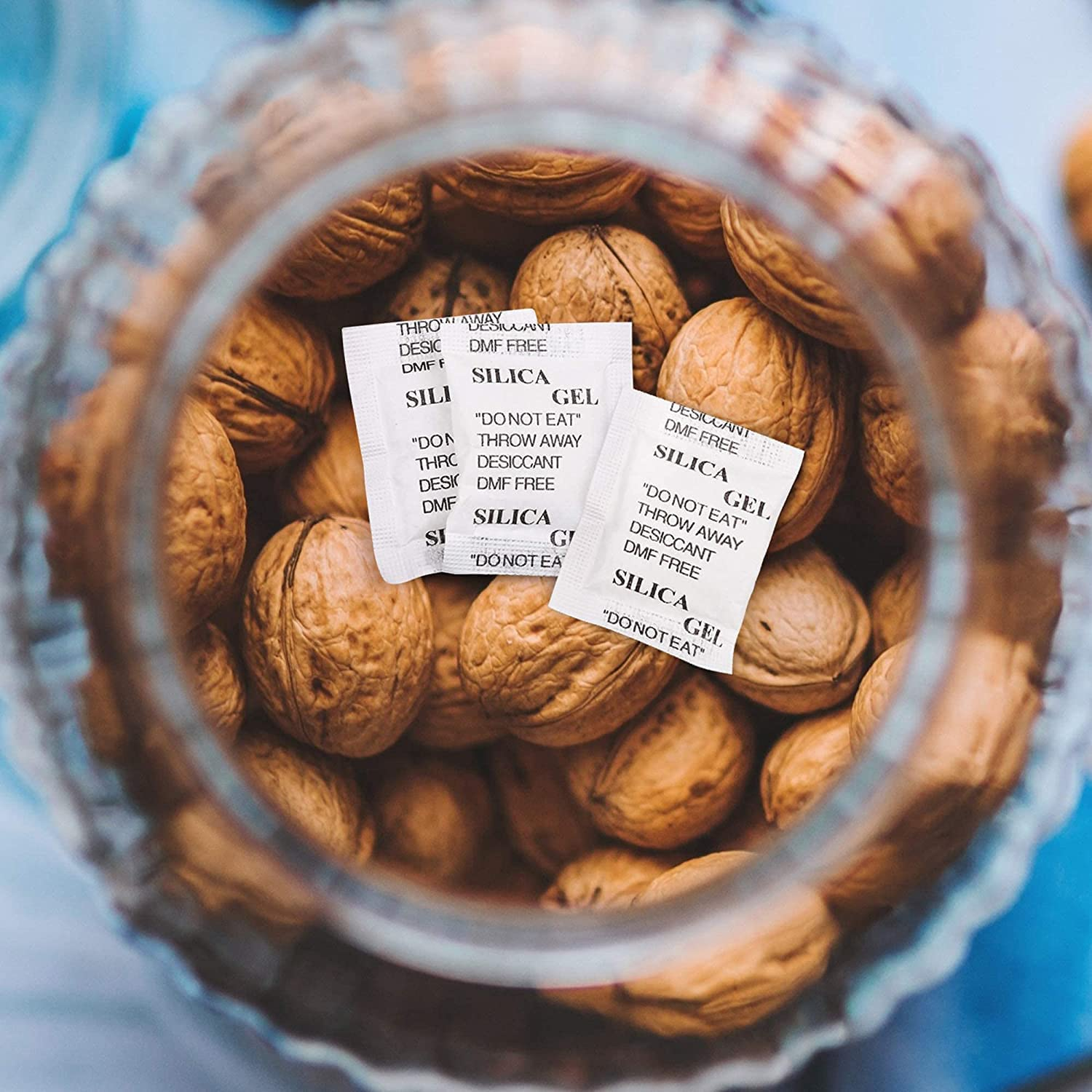 Durimoiy 2 Gram [100 Packets] Silica Gel Packets, Desiccant Packs, Dehumidifier - Silica Gel Packets, Moisture Absorbers, Silica Gel, Silica Packets