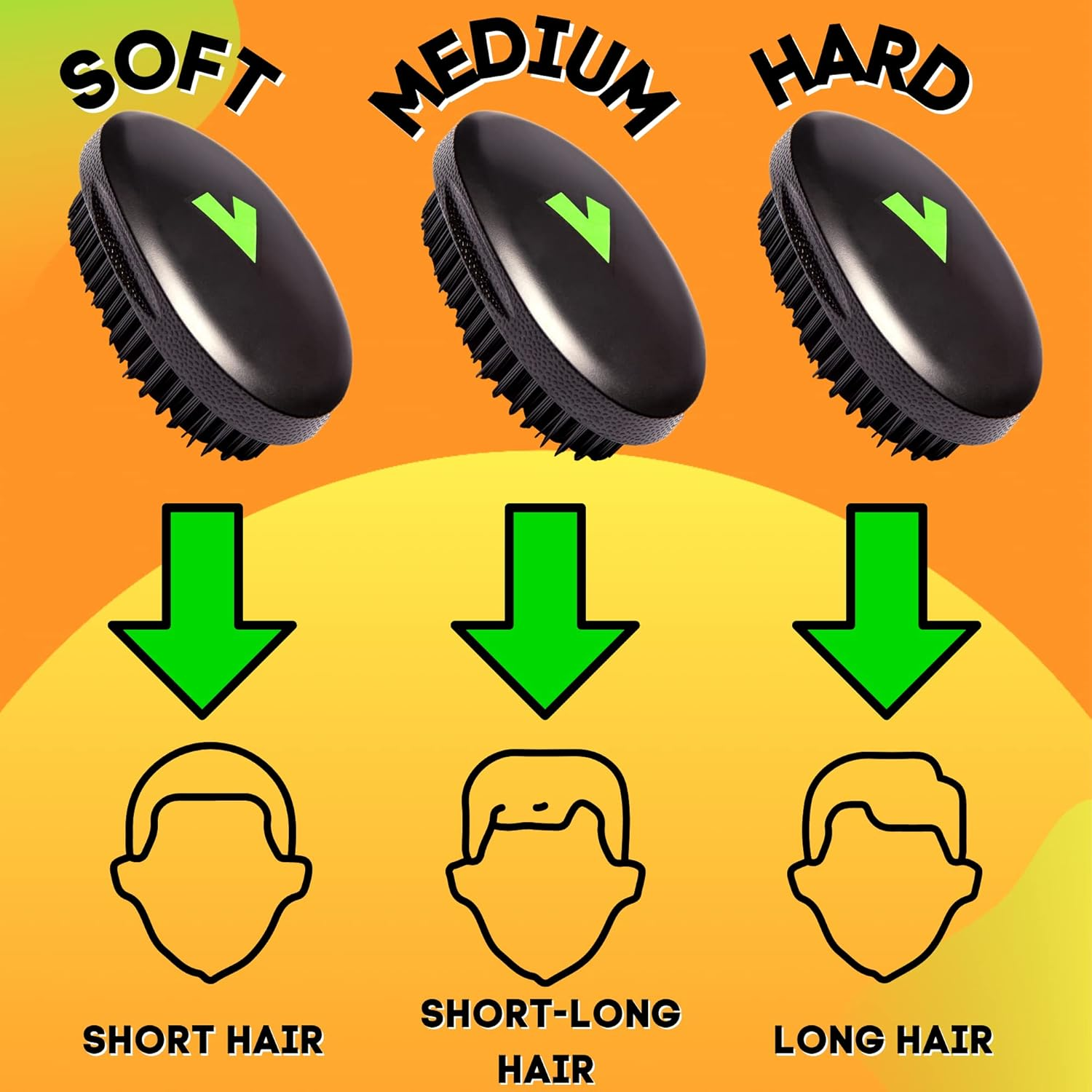 Veeta Superior Medium Wave Brush - Hair Brush for Men with 100% Synthetic Flex Bristles, Curved Design, and Protective Cover - Ideal for Short or Long Wavy Hair image number 3