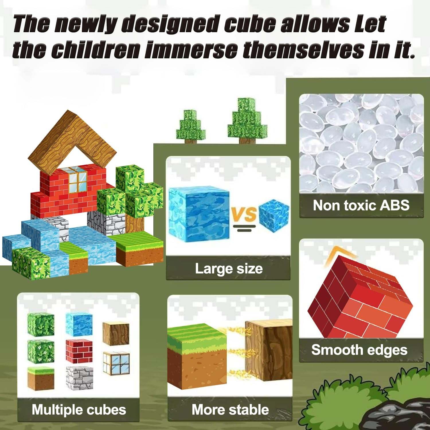 Magnetic Blocks Cubes 48PCS for Boys & Girls Age 3-4 4-5 6-8,STEM Montessori Sensory Toys for Toddlers for 3+ Years Old, Magnetic Construction Toys image number 1