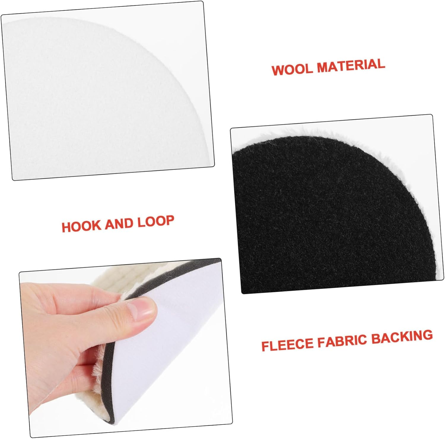 COMPUKAS 7 Pcs Polishing Pad Set Buffing Pads for Car Suvs Home Car Easy to Use Artificial Wool Sponge Kit image number 4