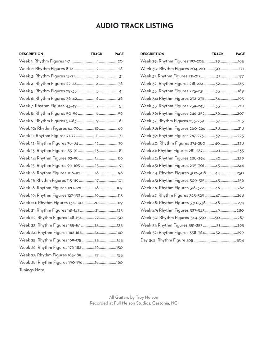Rhythm Guitar 365 Book/Online Audio: Daily Exercises for Developing, Improving and Maintaining Rhythm