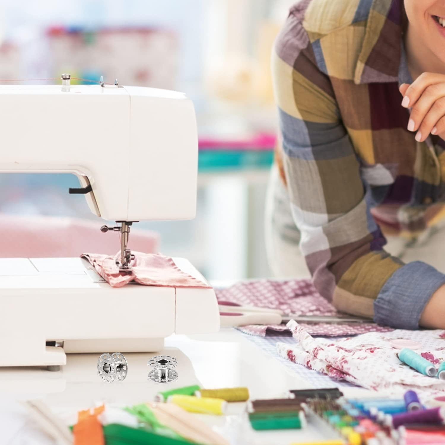 Betybedy 36Pcs Metal Bobbins with Bobbin Case, Sewing Machine Bobbins for Craft Sewing, Metal Bobbins Set for Bro-Ther/Baby-Lock/Jano-Me/El-Na/Sin-Ger, Sewing Machine Accessories image number 6