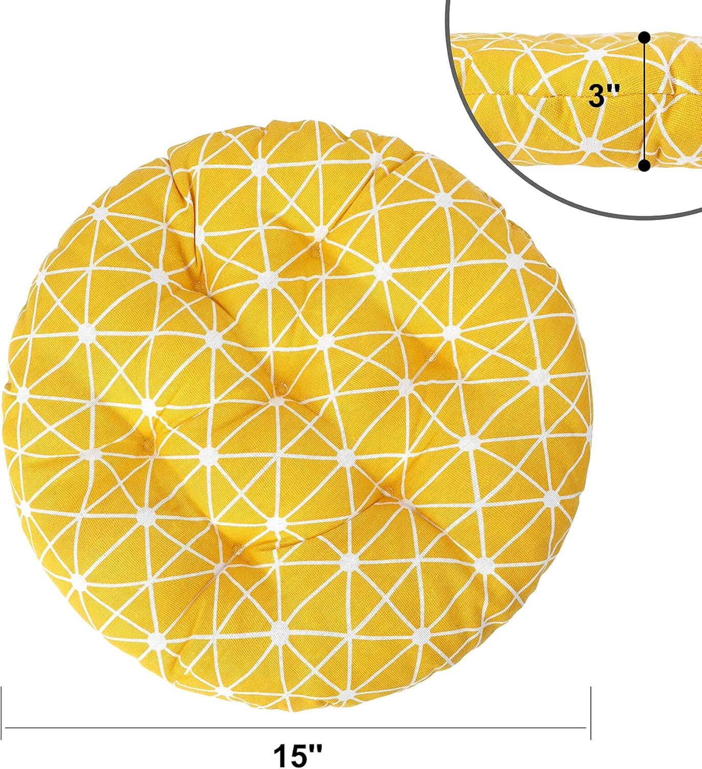 Homemiyn round Seat Patio Cushion Floor Pillow Cushion round Chair Cushion Outdoor Seat Pads for Sitting Meditation Yoga Living Room Sofa Balcony 15 Inch image number 3