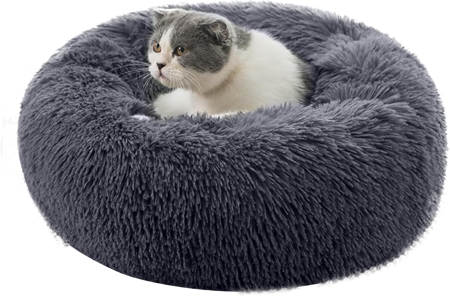 PETCUTE Cat Bed Fluffy Small Cat Beds round Dog Beds Cozy Pet Bed Washable Soft Bed for Kittens image number 1