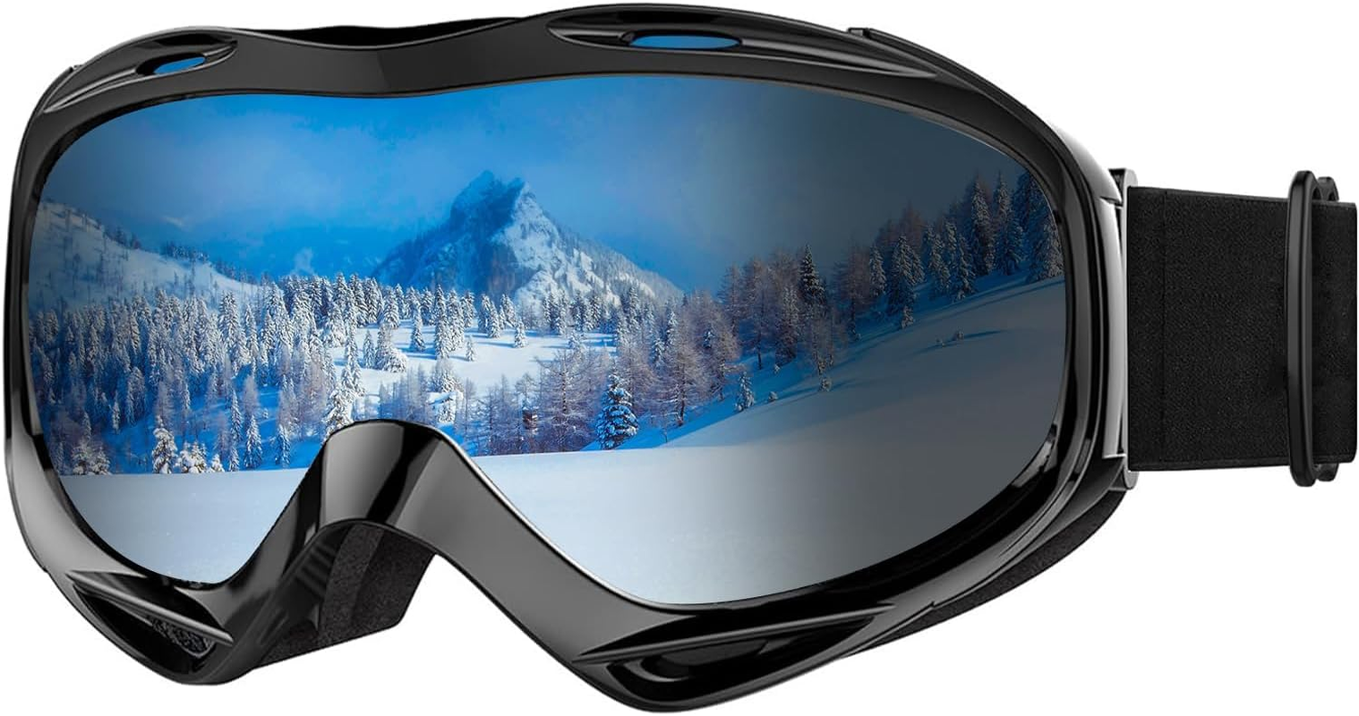LOVJOYSE Ski Goggles, OTG Ski Goggles, over Glasses Ski/Snowboard Goggles for Men, Women & Youth, 100% UV Protection