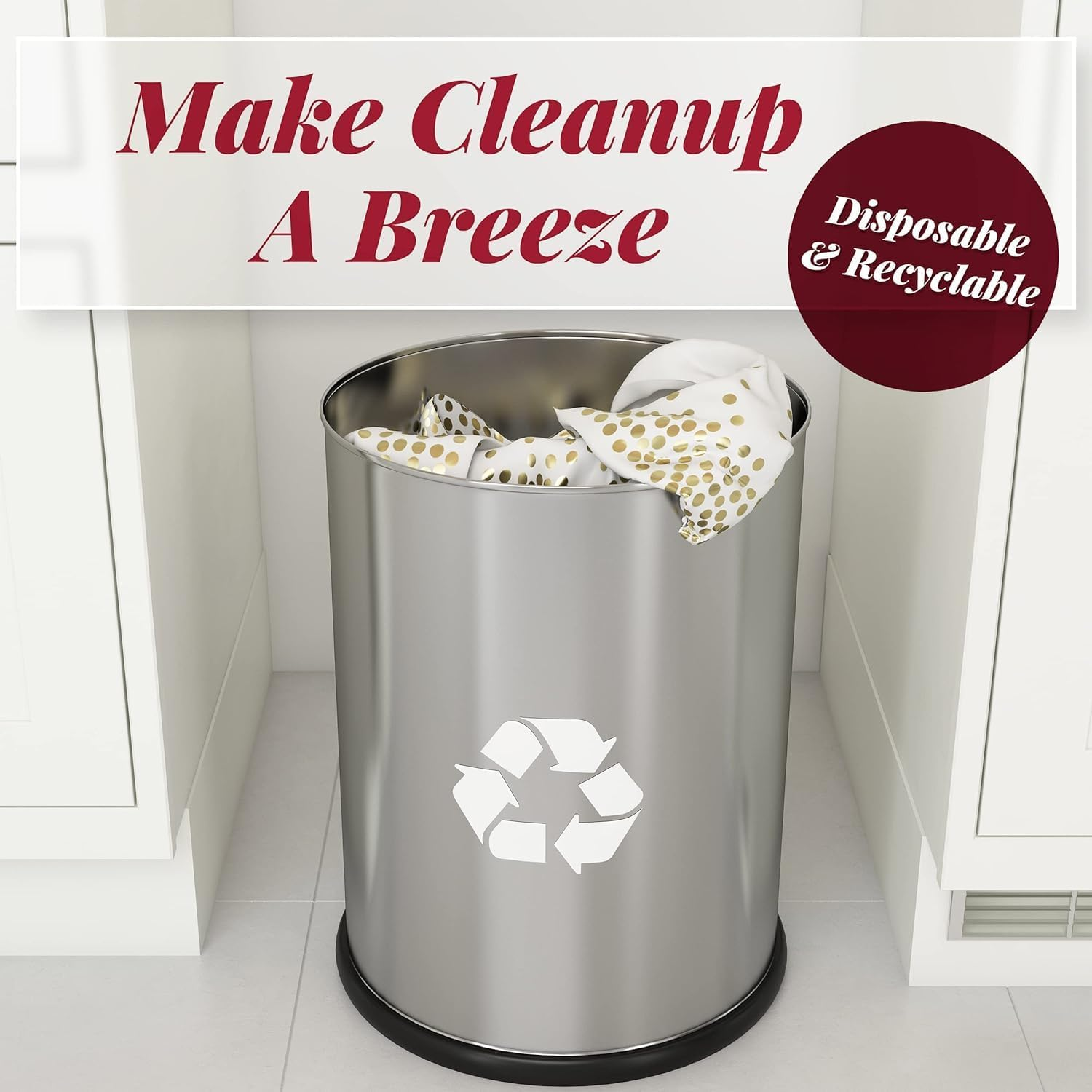 4 Pack Disposable Plastic Tablecloths, 54" X 108" Plastic Rectangle Whitegold Dot Tablecloths for Indoor or Outdoor Tables Parties Christmas Picnic Birthdays and Weddings image number 2