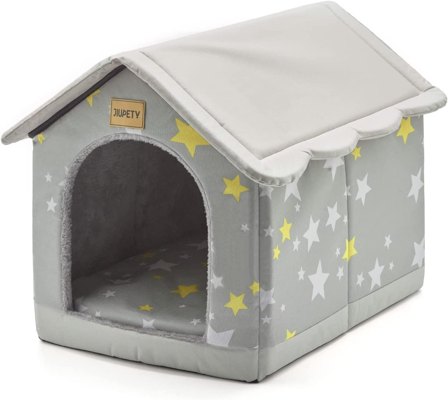 Jiupety Cozy Pet Bed House, Indoor/Outdoor Pet House, L Size for Cat and Medium Dog, Warm Cave Sleeping Nest Bed for Cats and Dogs, Gray image number 1