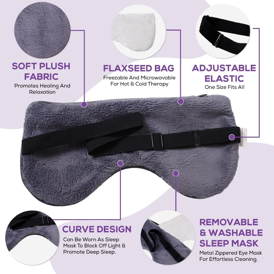 Heated Eye Mask for Dry Eyes Relief, Blepharitis Stye Eye Treatment - Sleep Mask, Dry Eye Therapy Mask, Sleeping Microwavable Moist Heat Pack, Heated Compress - Hot Weighted Warm Compress Heating Pad