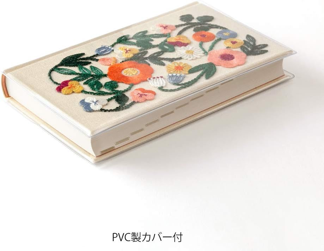 Midori 12883006 Diary for 5 Year Consecutive Embroidery, Floral Pattern, Beige image number 5