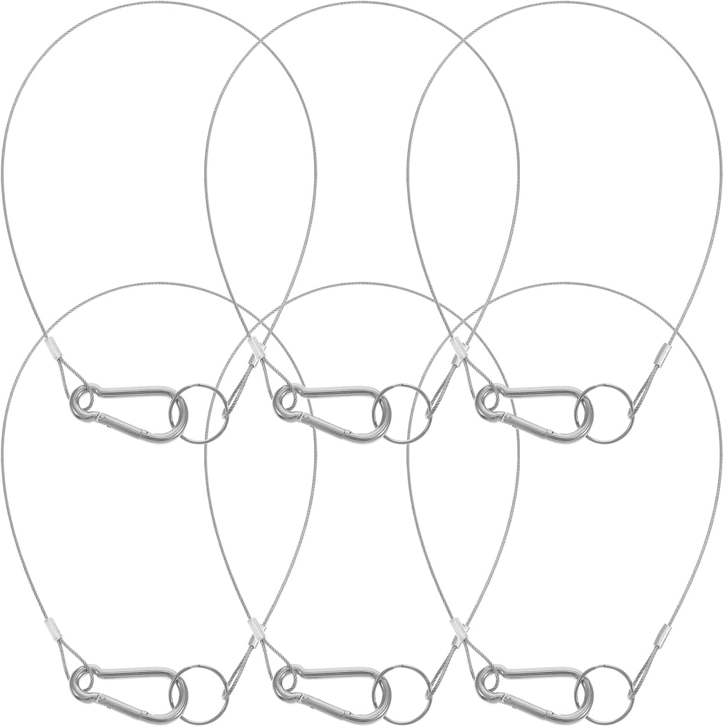 TEHAUX Lanyard Safety Rope Stainless Steel Wire Cable Tether 42 Inch Outdoor Security Strap for Shade Sails Dog Runs Camping Accessories image number 2