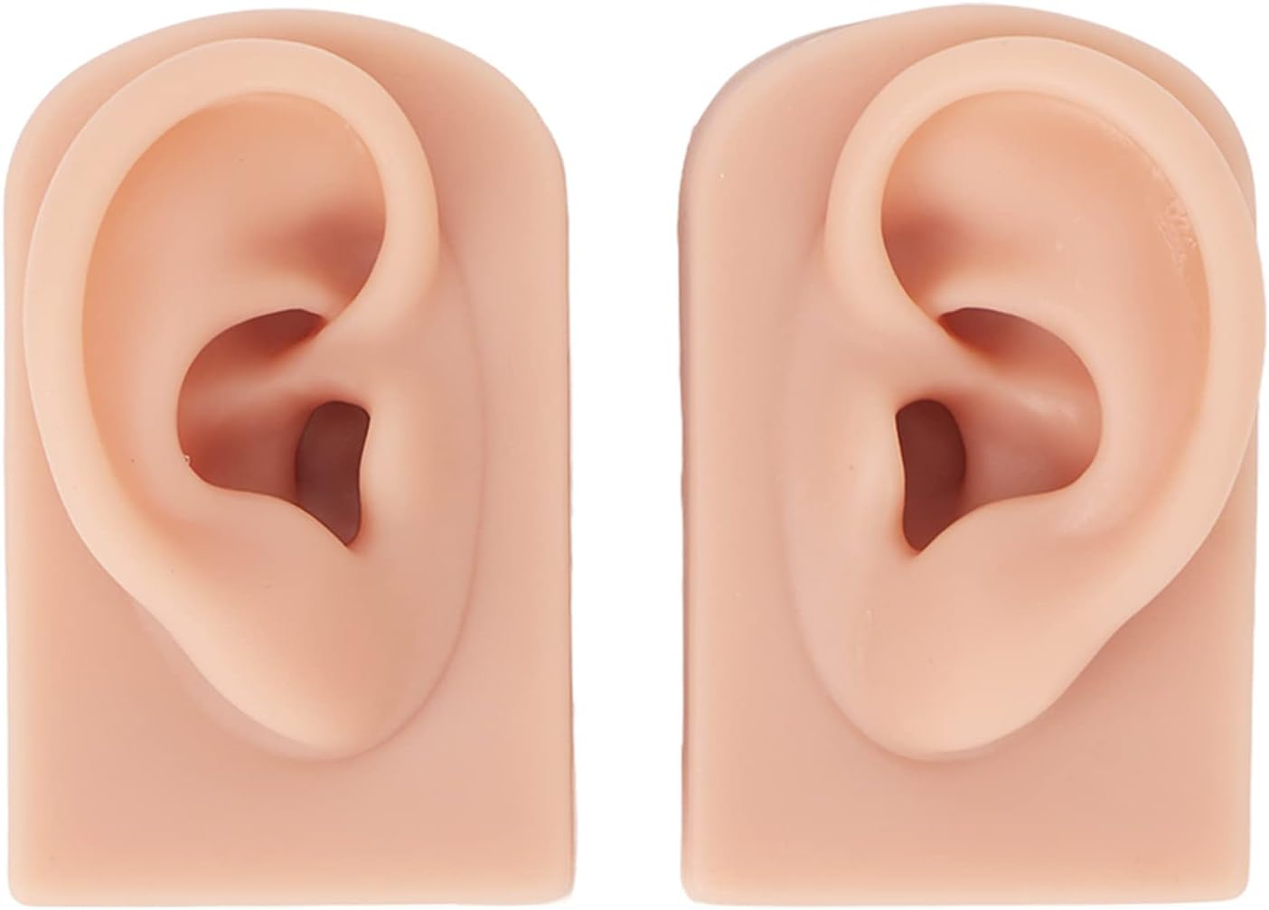 Silicone Ear Model, Left and Right Soft Flexible Model Fake Ear Piercing Practice, Human Ear Model, Realistic Silicone Ear for Jewelry Display, Acupuncture, Teaching (#2)