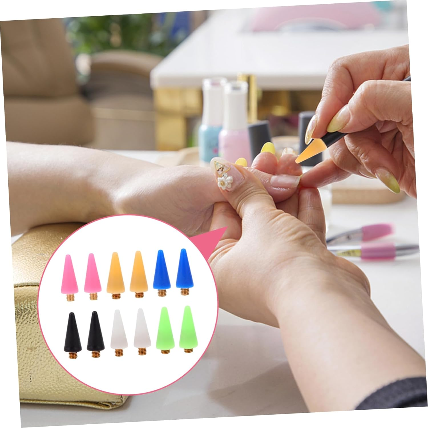 12Pcs Nail Rhinestone Picker Dotting Pen Tip Set Replacement Wax Heads for Manicure Nail Art Craft Accessories image number 3