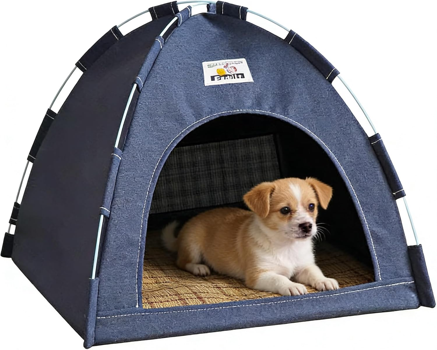 Dog/Cat Tent Bed, Four Seasons Universal Breathable, Washable Dog House for Indoor and Outdoor Use,Removable, Foldable, Portable (GY, M) image number 3