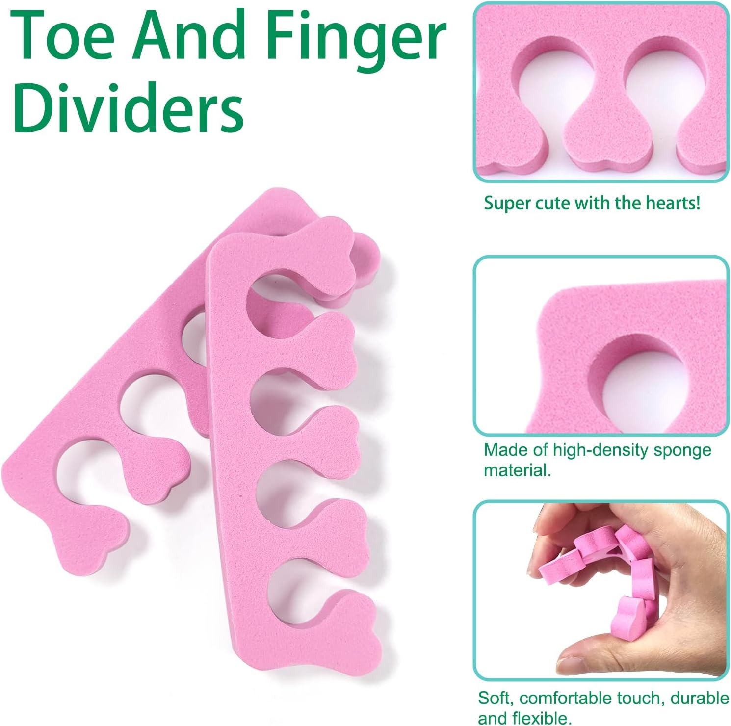 Quacc 12Pcs Sponge Toe Separators Soft Finger Separators Toe Divider Spacer for Polishing Pedicure Manicure Coating Gel Painting Nail Art Beauty Accessories