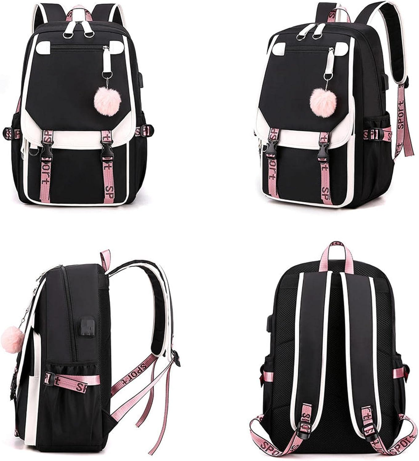 Laptop Backpack for Girls | Women'S High School Backpack with USB Port for School Supplies,27L Waterproof Backpack, Durable and Long-Lasting School Bag image number 6