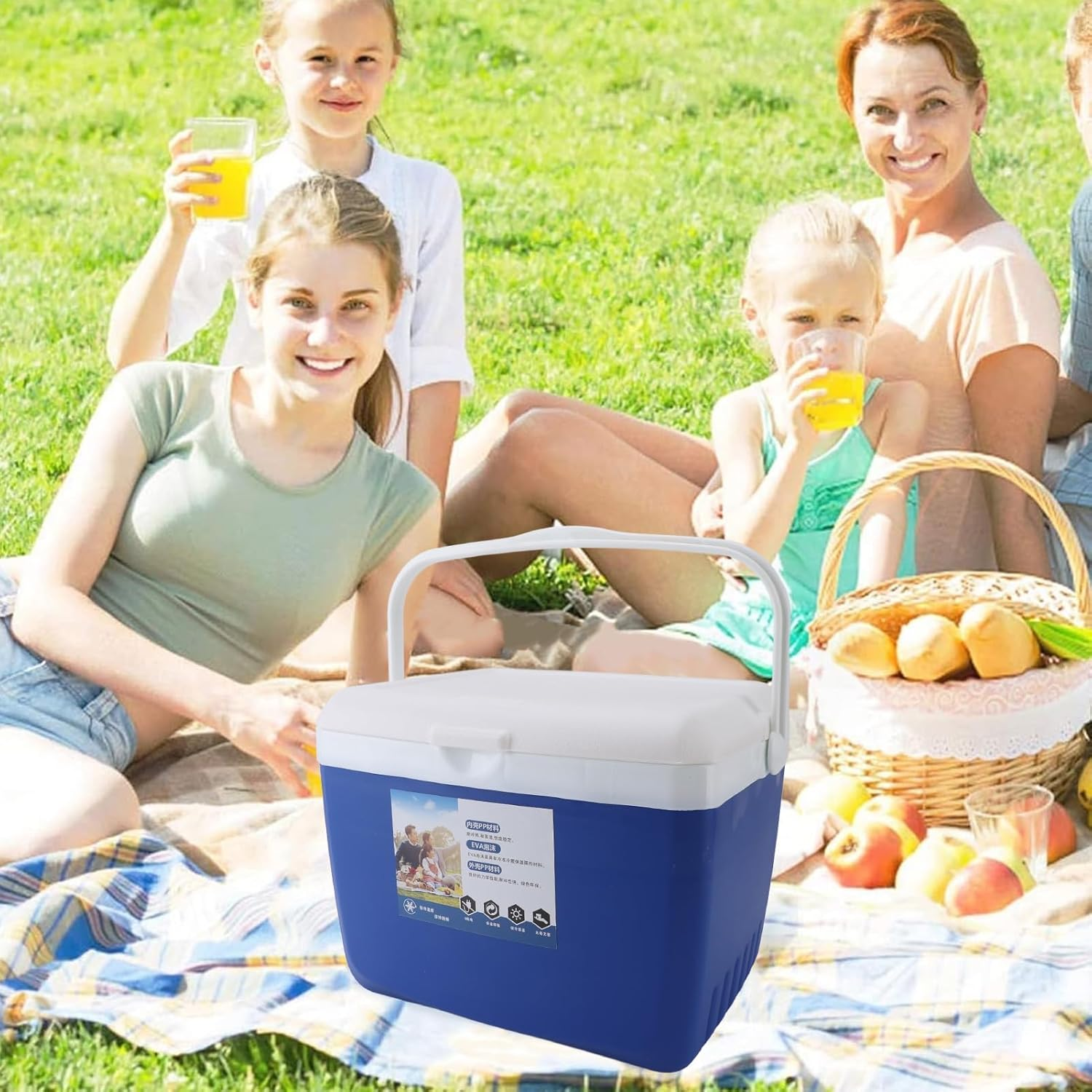 13L Insulated Portable Cooler, Portable Hard Cooler with Handles, Leak Proof Ice Chest Box, Outdoor Cooler for Car, Travel, Fishing, Camping, BBQ, Beach, Picnic, Drink, Beverage image number 2