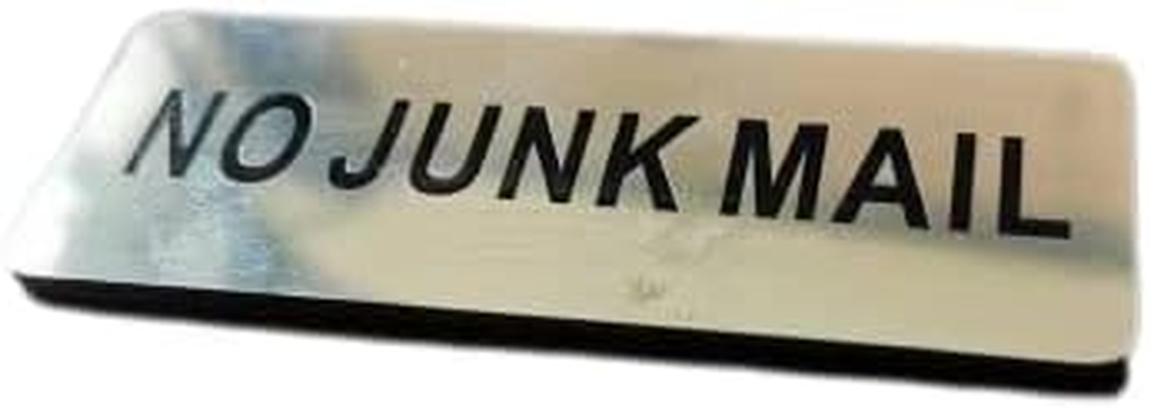 Stainless Steel No Junk Mail Sign, Self Adhesive 80 X 30Mm Sign for Letterbox,Door,Gates or Anywhere Else You Want to Visually Communicate Your Receptiveness to Junk Mail image number 1