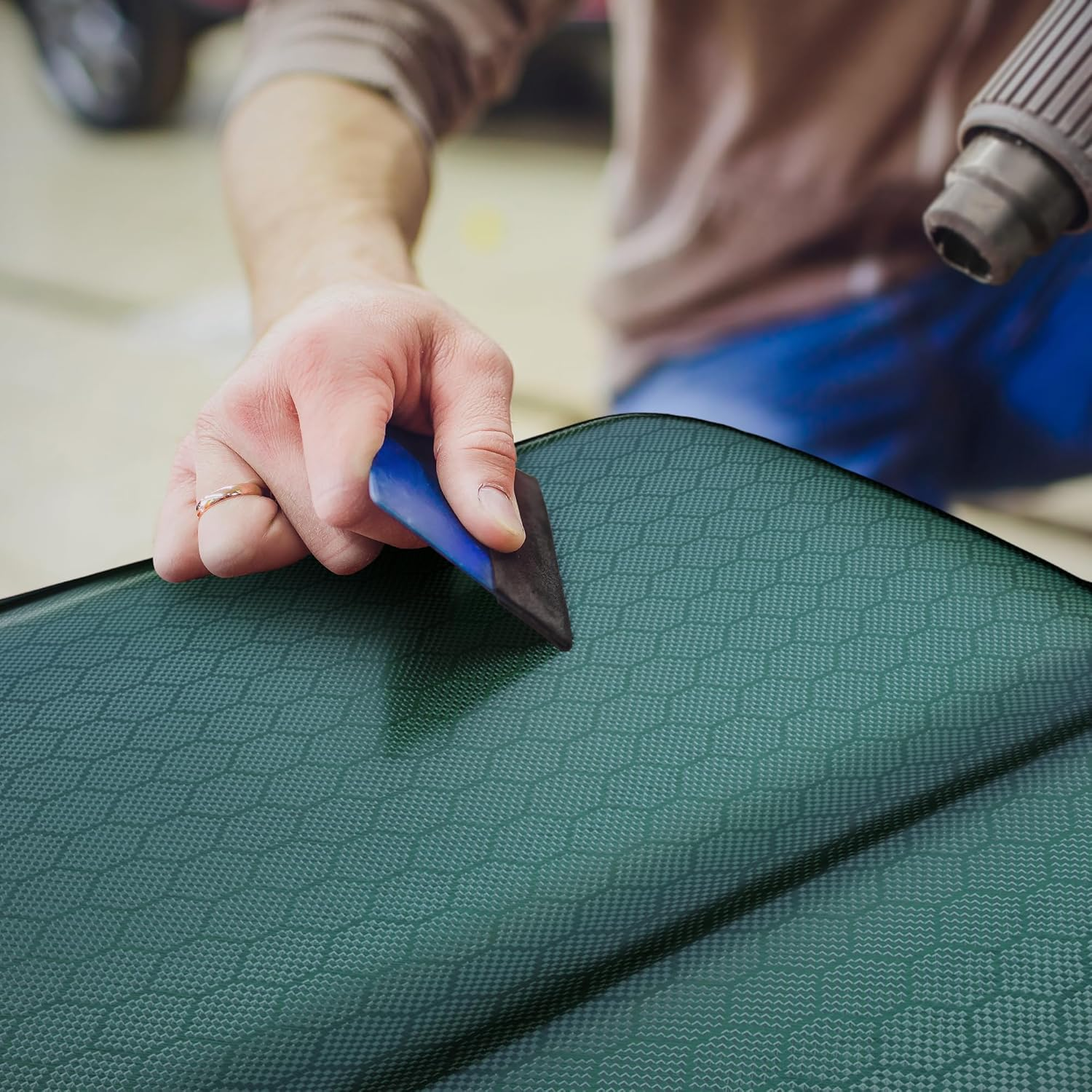 Lypumso Honeycomb Carbon Fiber Vinyl Wrap, Chrome Hexagon Cast Vinyl Film for Almost Cars and Motorcycles Exterior Interior, Self-Adhesive Car Wrap Stickers (Green, 1Ft X 10Ft) image number 7